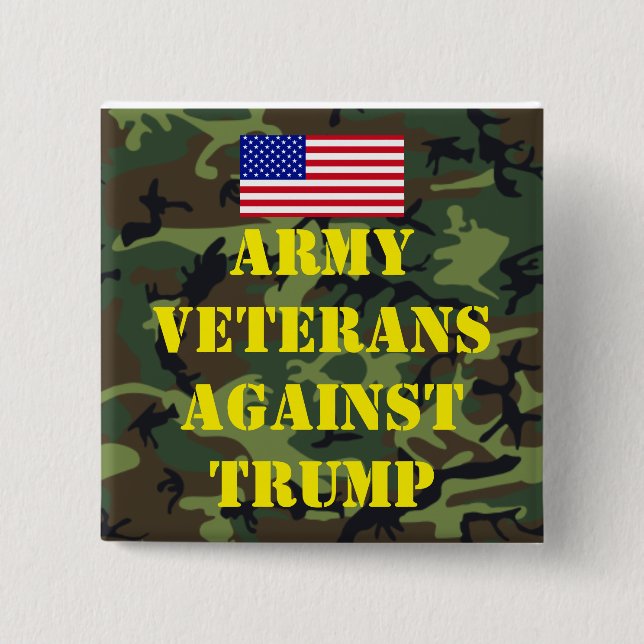 Army Veterans Against Trump Button Knapp (Framsida)