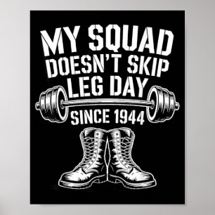 Army Veterans Day Hoppa över benpress Militär vete Poster