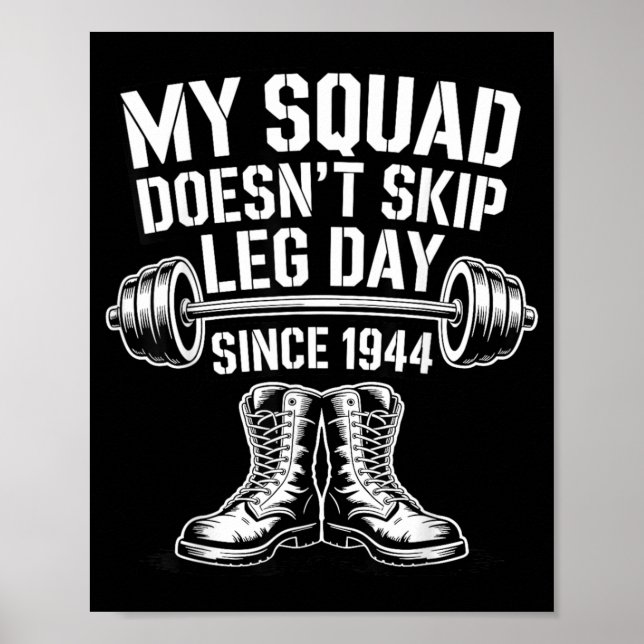 Army Veterans Day Hoppa över benpress Militär vete Poster (Framsidan)