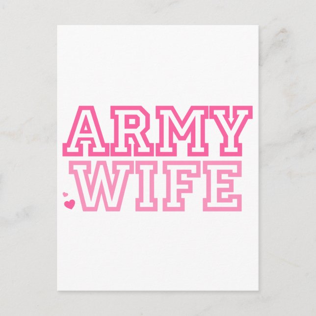 Army Wife (rosa) Vykort (Framsida)
