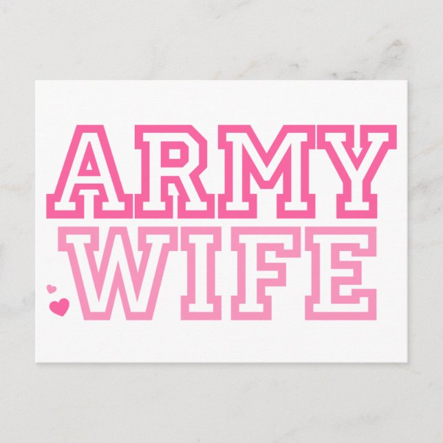 Army Wife (rosa) Vykort (Framsida)