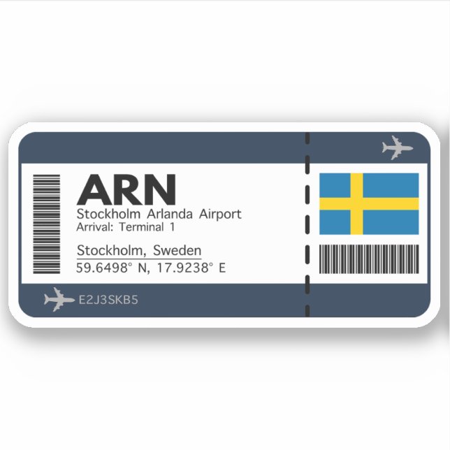 ARN Stockholmspass - Sverige Travel Klistermärken (Framsida)