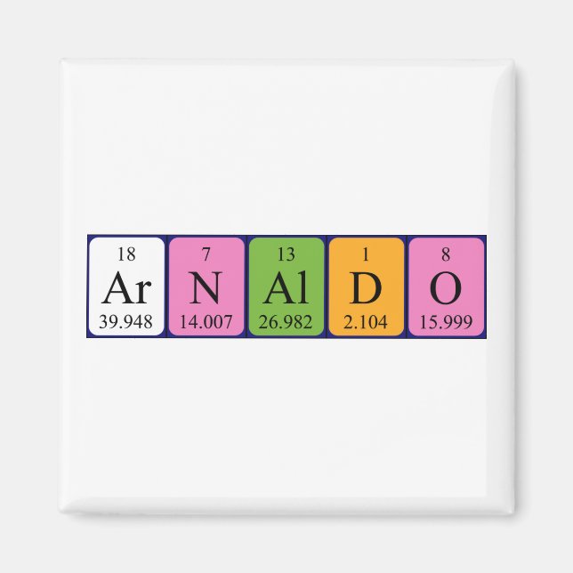 Arnaldo Periodisk bord namn magnet (Framsidan)