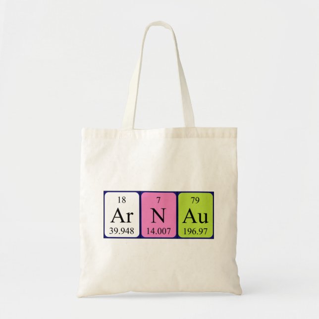 Arnau periodisk bord namn tote bag tygkasse (Framsidan)