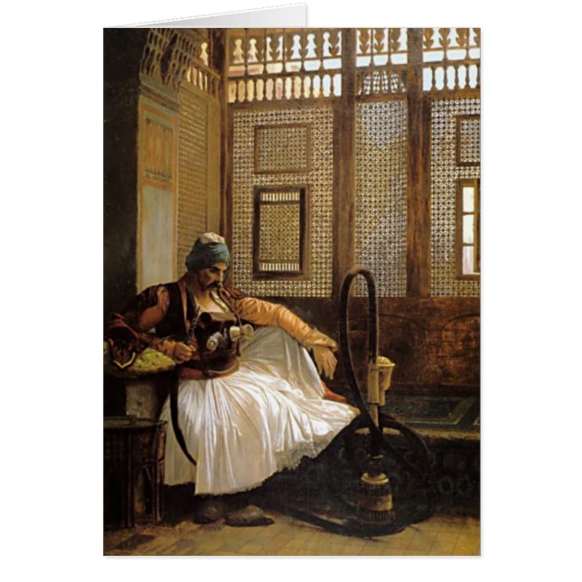 Arnaut som röker vid Jean Leon Gerome Hälsningskort (Framsidan)