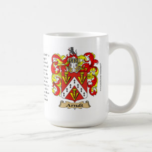 Arndt familjvapensköld (vapensköld) däribland kaffemugg