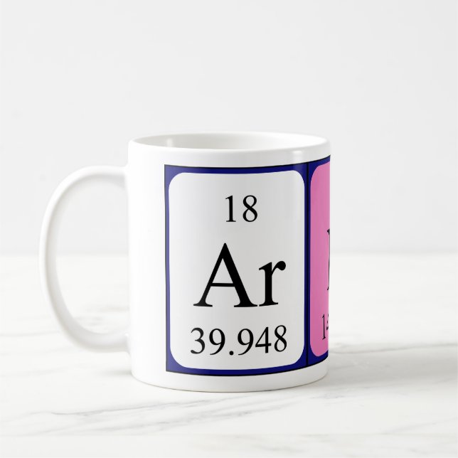 Arni Periodisk bord namn mugg (Vänster)