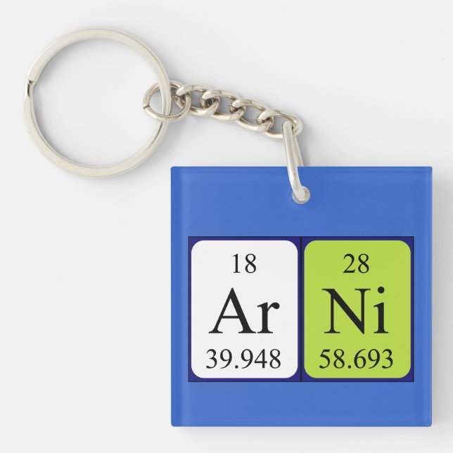Arni Periodiska bord namn nyckelring (Framsidan)