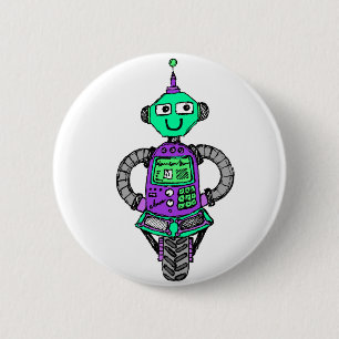 Arnie robot, lila och grönt knapp