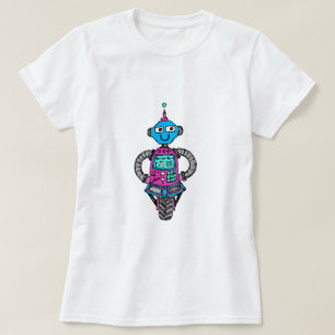 Arnie Robot: Rosa och blue Tee Shirt