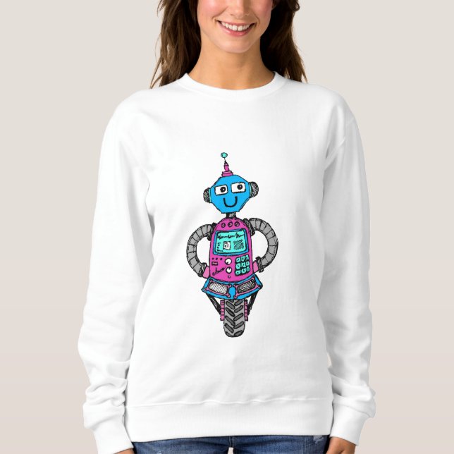 Arnie Robot: Rosa och blue Tee Shirt (Framsida)