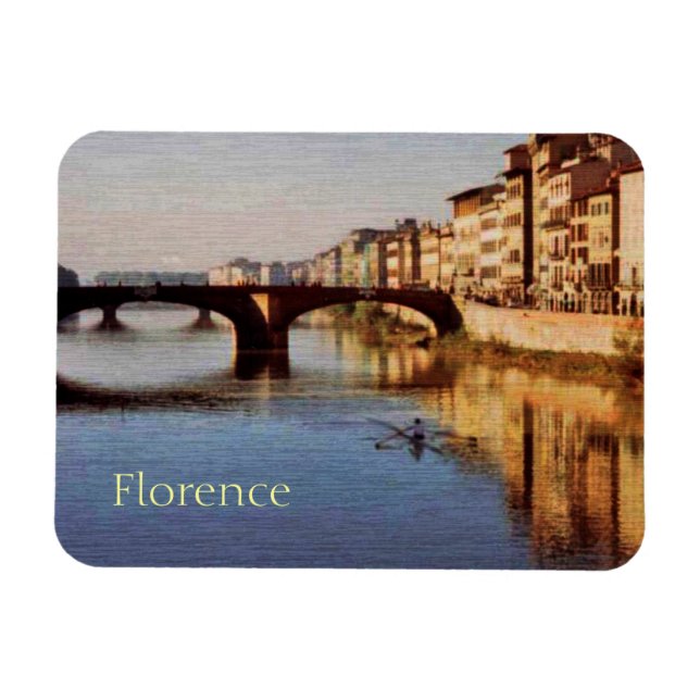 Arno River, Florence, Italien Magnet (Horisontell)