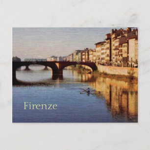 Arno River, Florens, vykort för Italien
