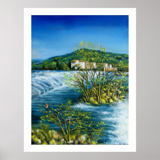 ARNO RIVER I ROVEZANO Florence Tuscany Ligcape Poster (Framsidan)