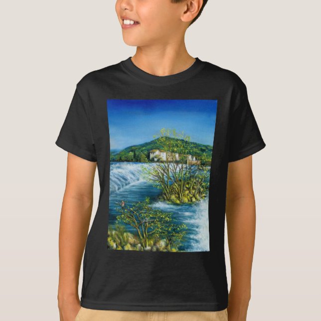 ARNO RIVER I ROVEZANO Florence Tuscany Ligcape Tee Shirt (Framsida)