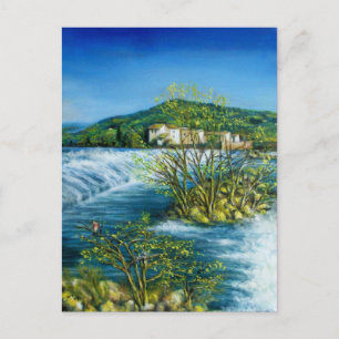 ARNO RIVER VID Italien ROVEZANO Florence Vykort