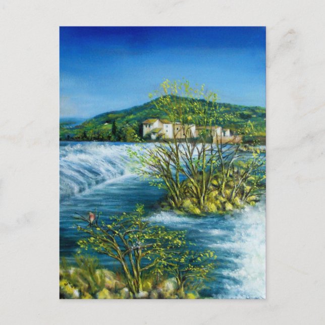 ARNO RIVER VID Italien ROVEZANO Florence Vykort (Framsida)