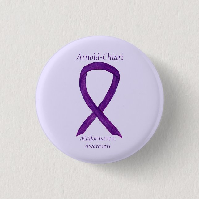 Arnold-Chiari Malformation Awareness Ribbon Pin Knapp (Framsida)