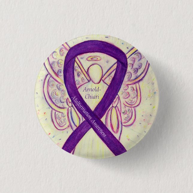 Arnold-Chiari Malformation Awareness Ribbon Pin Knapp (Framsida)