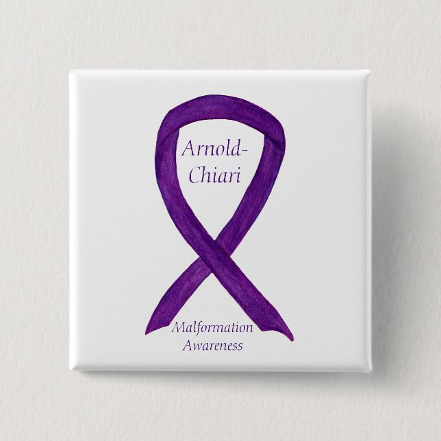 Arnold-Chiari Malformation Awareness Ribbon Pin Knapp (Framsida)