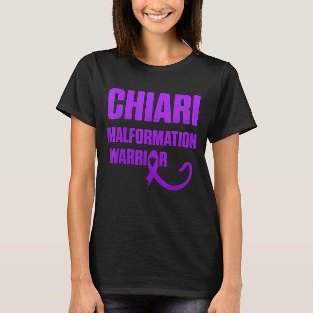 Arnold Chiari Malformation Warrior Fight Awareness T Shirt (Framsida)
