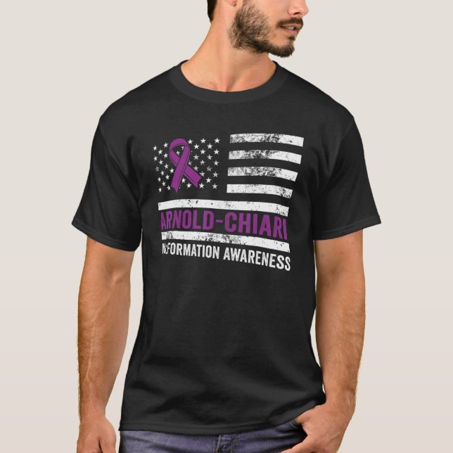 Arnold Chiari Malformation Warrior Plan Awareness T Shirt (Framsida)