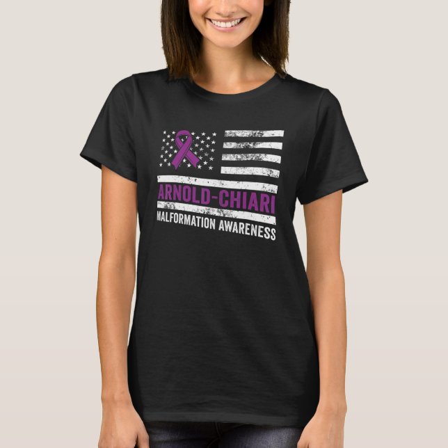 Arnold Chiari Malformation Warrior Plan Awareness T Shirt (Framsida)