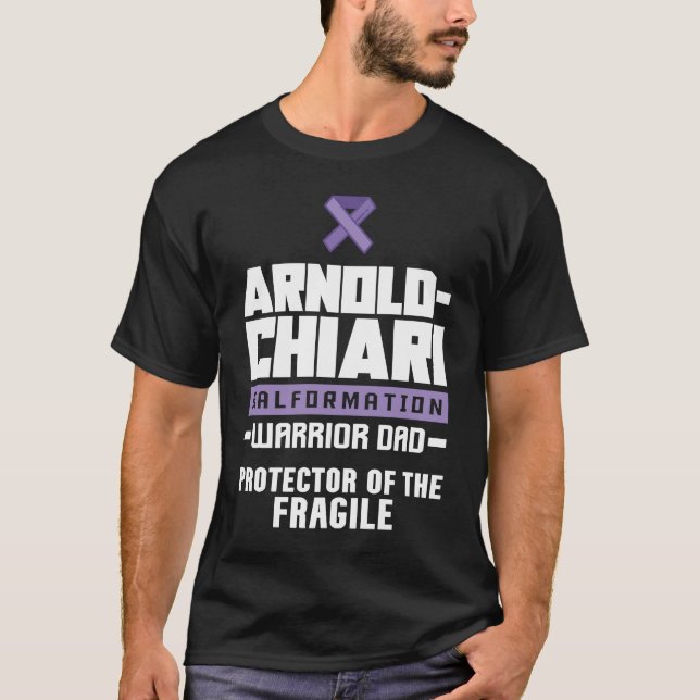 Arnold Chiari Malformation Warrior Protector Aware T Shirt (Framsida)