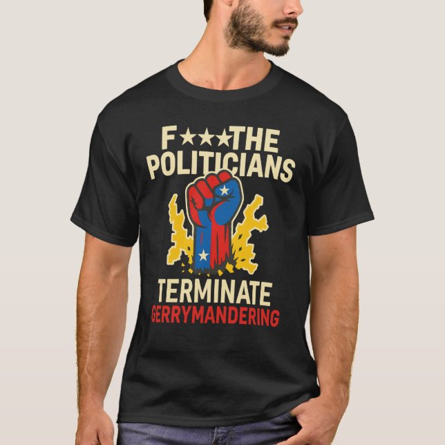 Arnold Schwarzenegger ifrågasätter politiker T Shirt (Framsida)