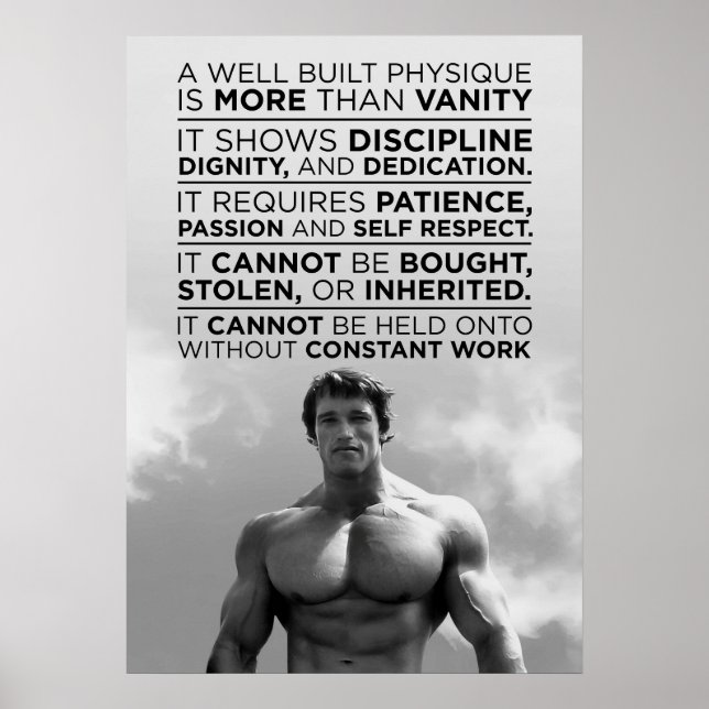 Arnold Schwarzenegger Motiverande Citat Poster (Framsidan)