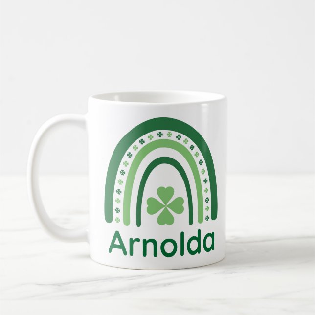 Arnolda Namn Klöver Boho Rainbow Kaffemugg (Vänster)
