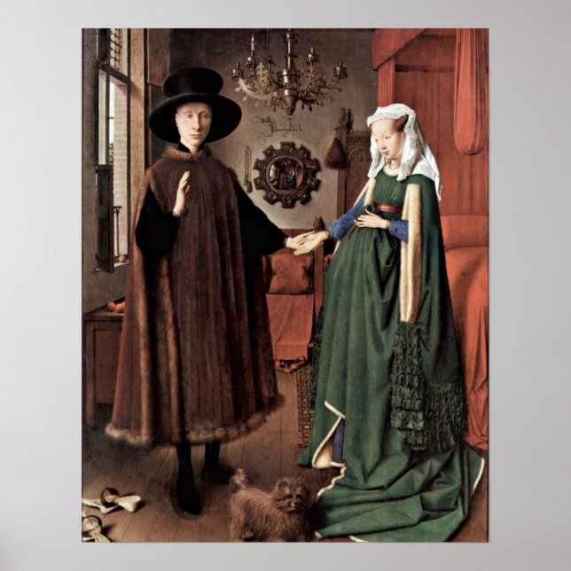 Arnolfini Bröllop av Jan van Eyck Poster (Framsidan)
