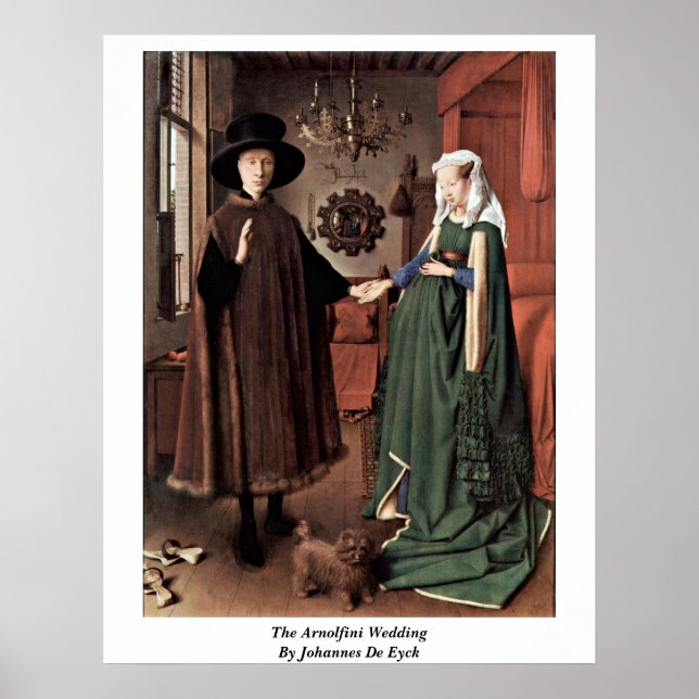 Arnolfini Bröllop av Johannes De Eyck Poster (Framsidan)