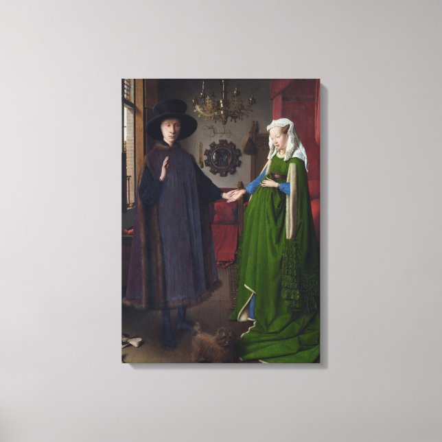 Arnolfini Giftermål (av Jan van Eyck) Canvastryck (Framsida)