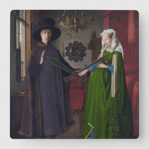 Arnolfini porträtt - Jan skåpbil Eyck Fyrkantig Klocka