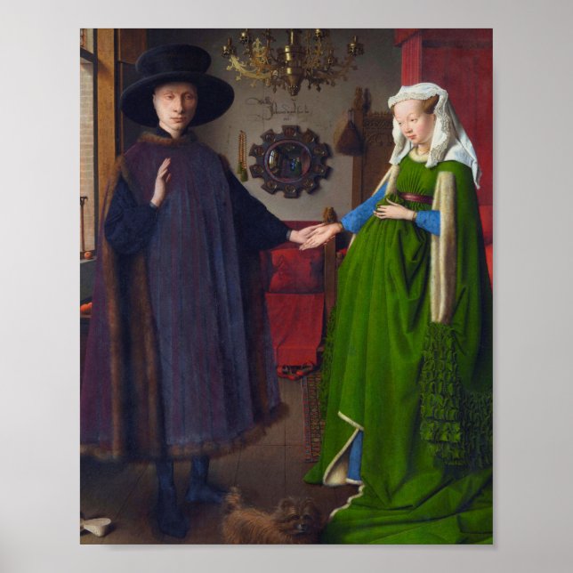 Arnolfini Porträtt målat av Jan Van Eyck Poster (Framsidan)