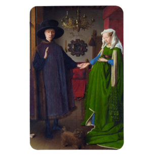 Arnolfini Porträtt målning av Jan Van Eyck Magnet
