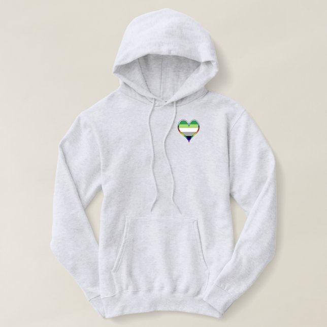 Aro Pride Heart Hoodie T Shirt (Design framsida)