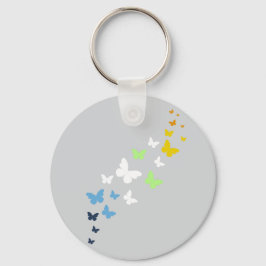 AroAce Agender Pride Butterfly Trail Nyckelring