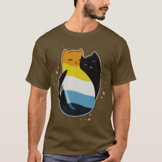 Aroace Cat HBT-antiromantiskt Pride Flagga 1 T Shirt