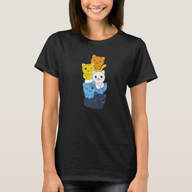 Aroace Flagga Hög Pride Lgbtq Katter Söt Aroace Ka T Shirt (Framsida)