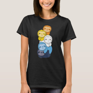 Aroace Flagga Pile Pride Lgbtq Sloths Cute Aroace T Shirt