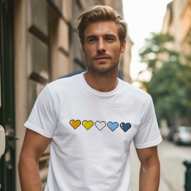 Aroace Flagga Pixel Heart T Shirt (Skapare uppladdad)