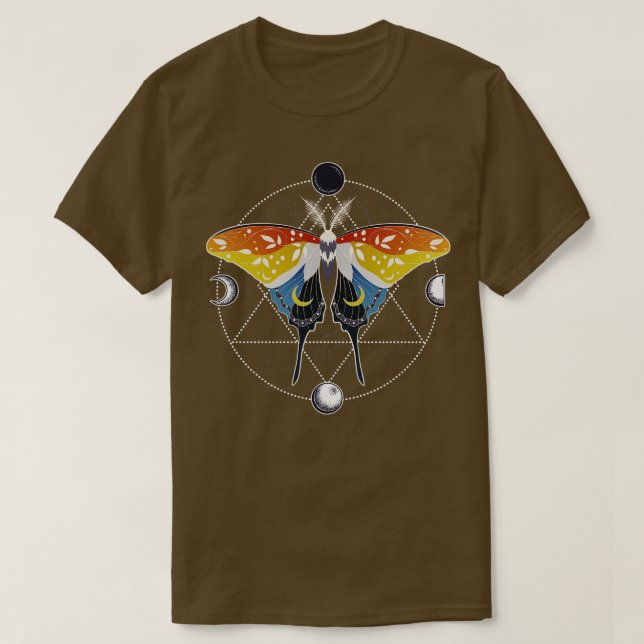 Aroace Luna Moth LGBT Aromc ASexc Pride Flagga T Shirt (Design framsida)