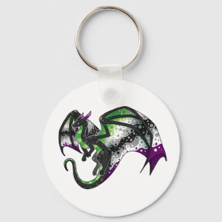 AroAce Pride Dragon Nyckelring