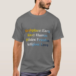 AroAce Pride - Födelseplats: Jorden. Ras: Människa T Shirt