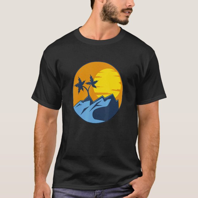 Aroace Pride Tropical Beach Aro Ace LGBT Aromantic T Shirt (Framsida)
