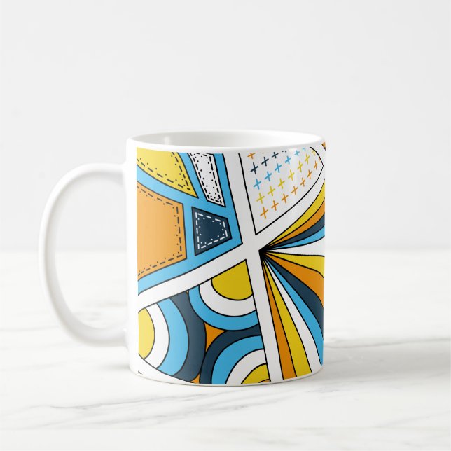 AroAce-Pridet Zen Doodle Sunset Flagga Modern Abst Kaffemugg (Vänster)