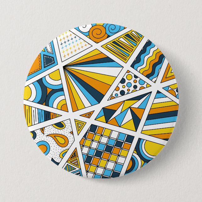 AroAce-Pridet Zen Doodle Sunset Flagga Modern Abst Knapp (Framsida)