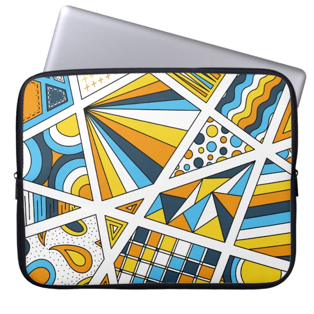 AroAce-Pridet Zen Doodle Sunset Flagga Modern Abst Laptop Fodral (Framsidan)